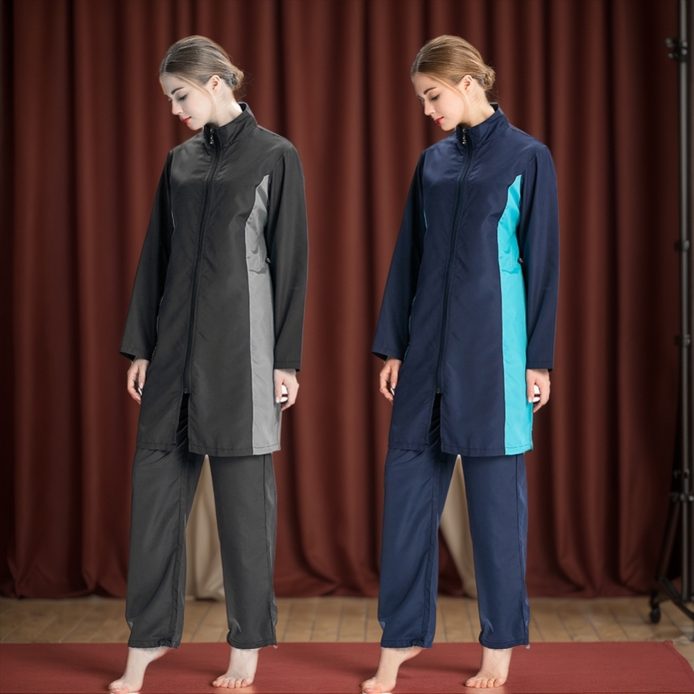 Muslimische Frauen Hijab Badeanzug Kapuzenbadebekleidung Islmaic Full Cover Burkini Arab Modest Beachwear Badeanzug Surf Badebekleidung