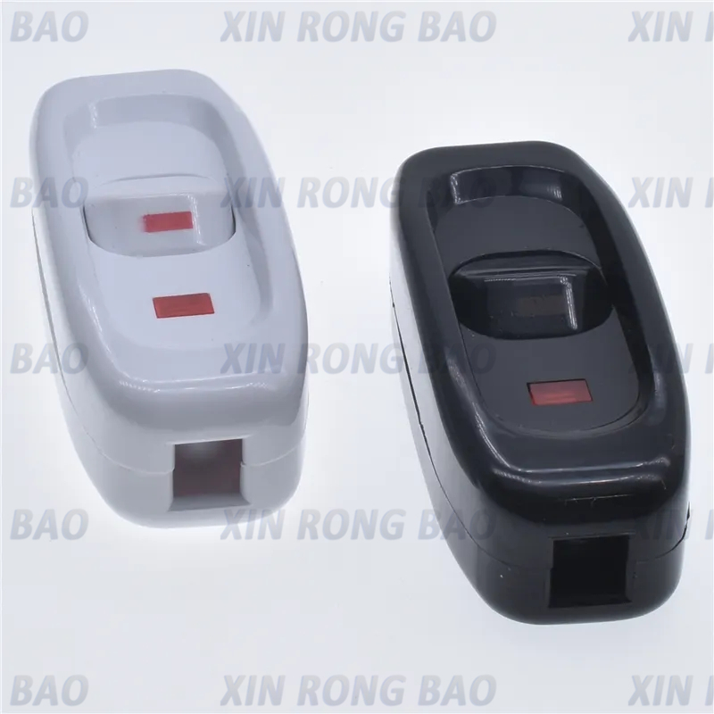 Appliance Switch Cord Switch Appliance Button On/Off 10A 250V Cord Cable Switch with LED Indicator Light for Lighting Products