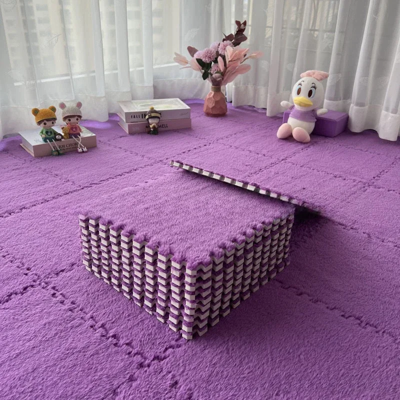 Tapis de jeu d'activité en peluche pour bébé, 4 à 20 pièces, en mousse EVA, doux, sans BPA, réutilisable, lavable, antidérapant, imperméable, tapis de couture de Puzzle