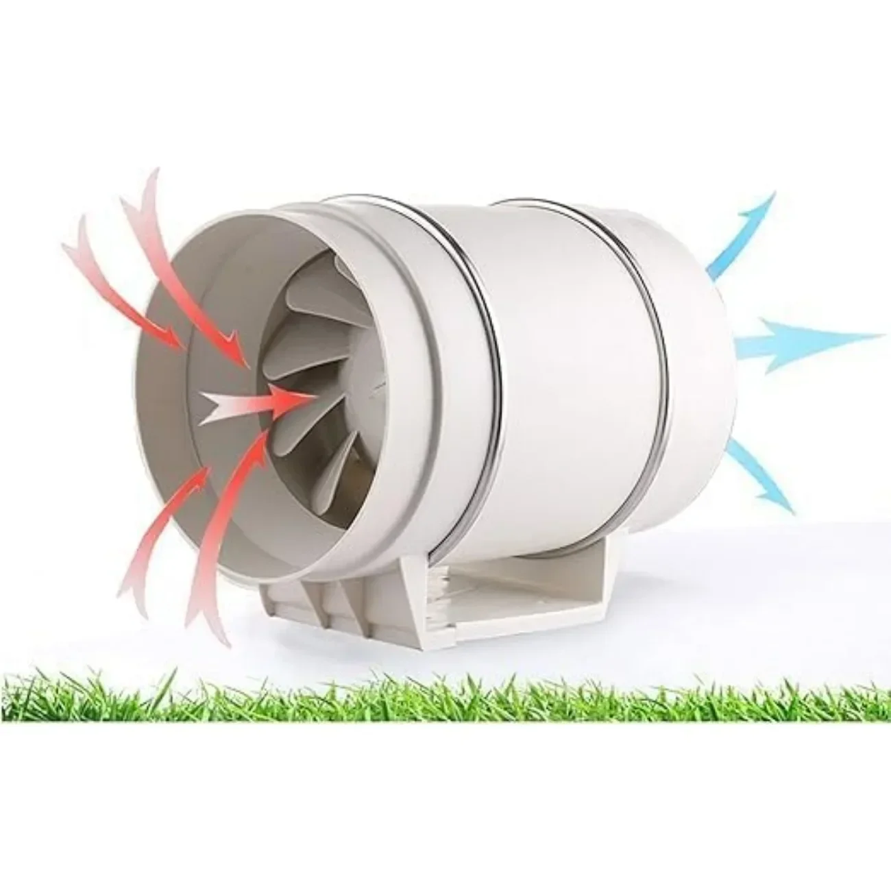 220 V 100 mm verstellbarer Rohrventilator 220 m3/h, EC-Motor-Inline-Abluftventilator, geräuschlos, 2600 U/min, für Badewannen, Küchenbelüftung