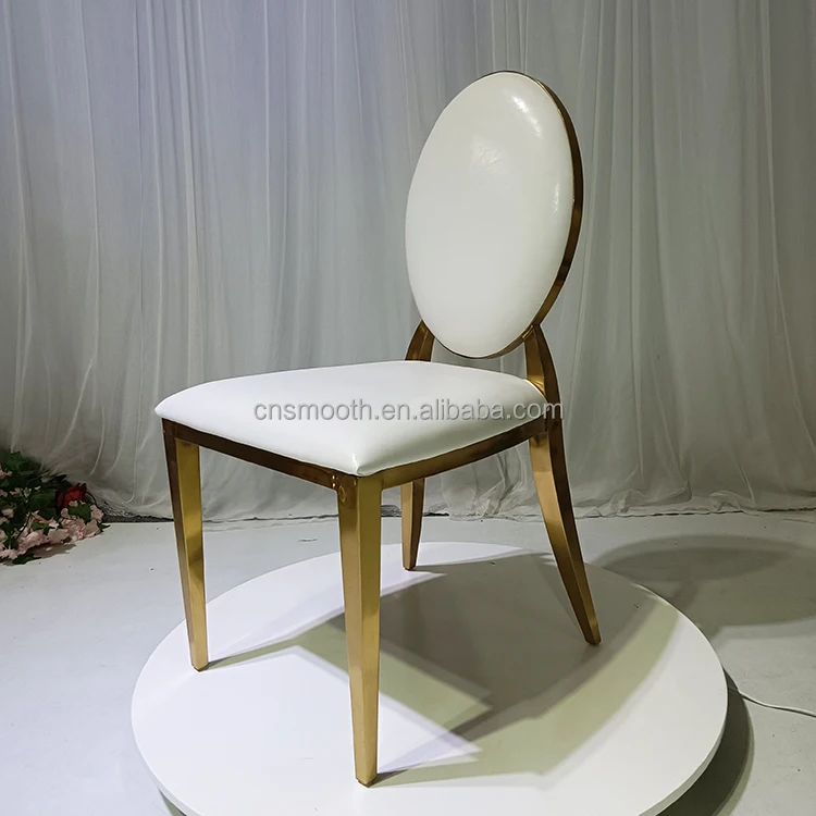 Bruiloftsbanket stoelen met hoge rugleuning Goud Zilver Roestvrij stalen hotelstoelen