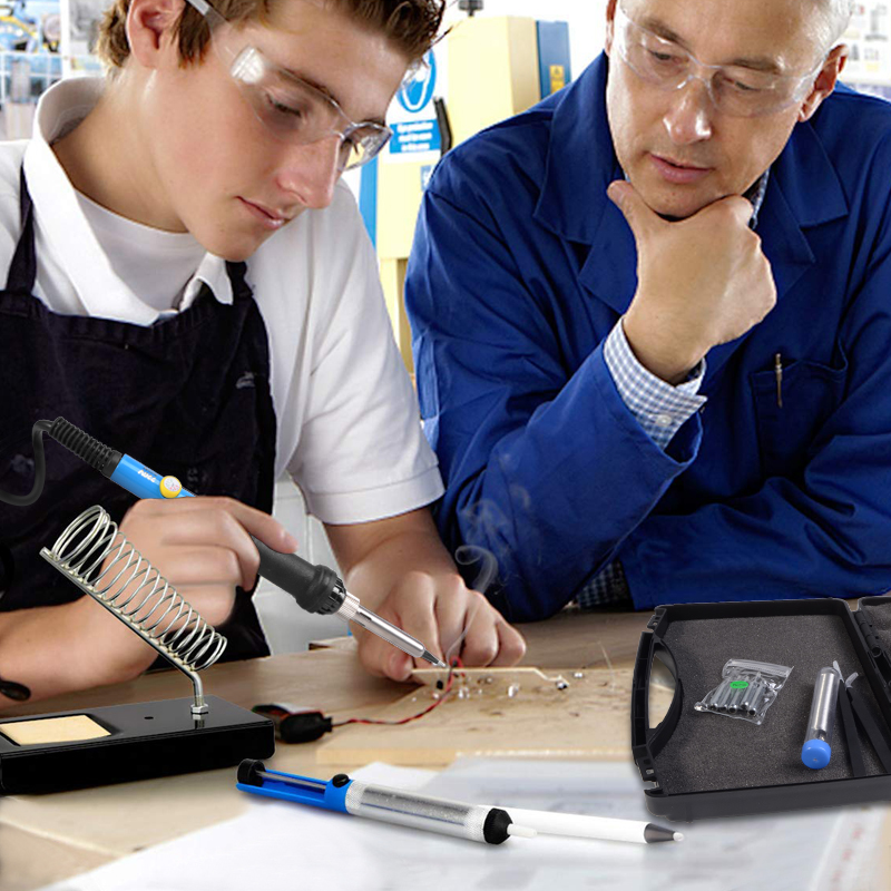 Ferro de solda elétrico com temperatura ajustável, 220v, 110v, 60w, estação de retrabalho de solda, pontas de lápis de calor, ferramentas de reparo