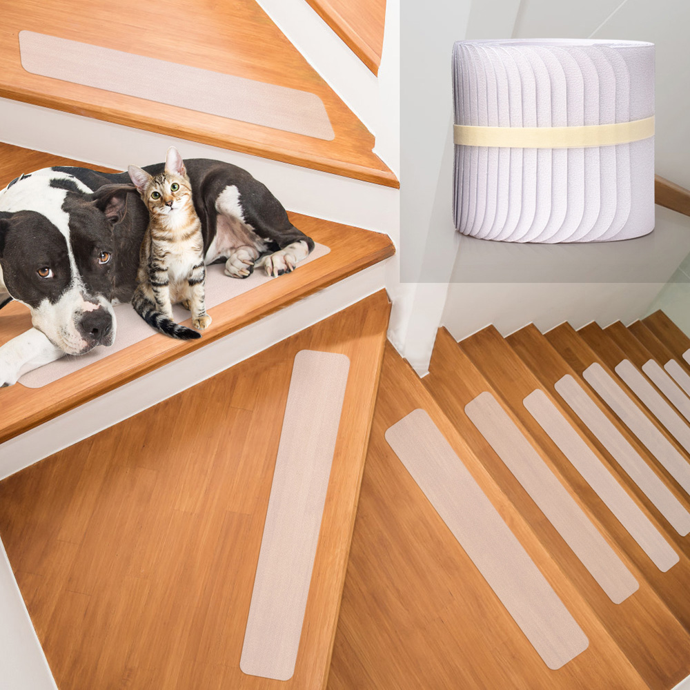 Autocollants coordonnants pour escaliers, bande de sol transparente coordonnante, bande d'escalier transparente, ensemble de protection de tapis pour animaux de compagnie, enfants, vieux hommes