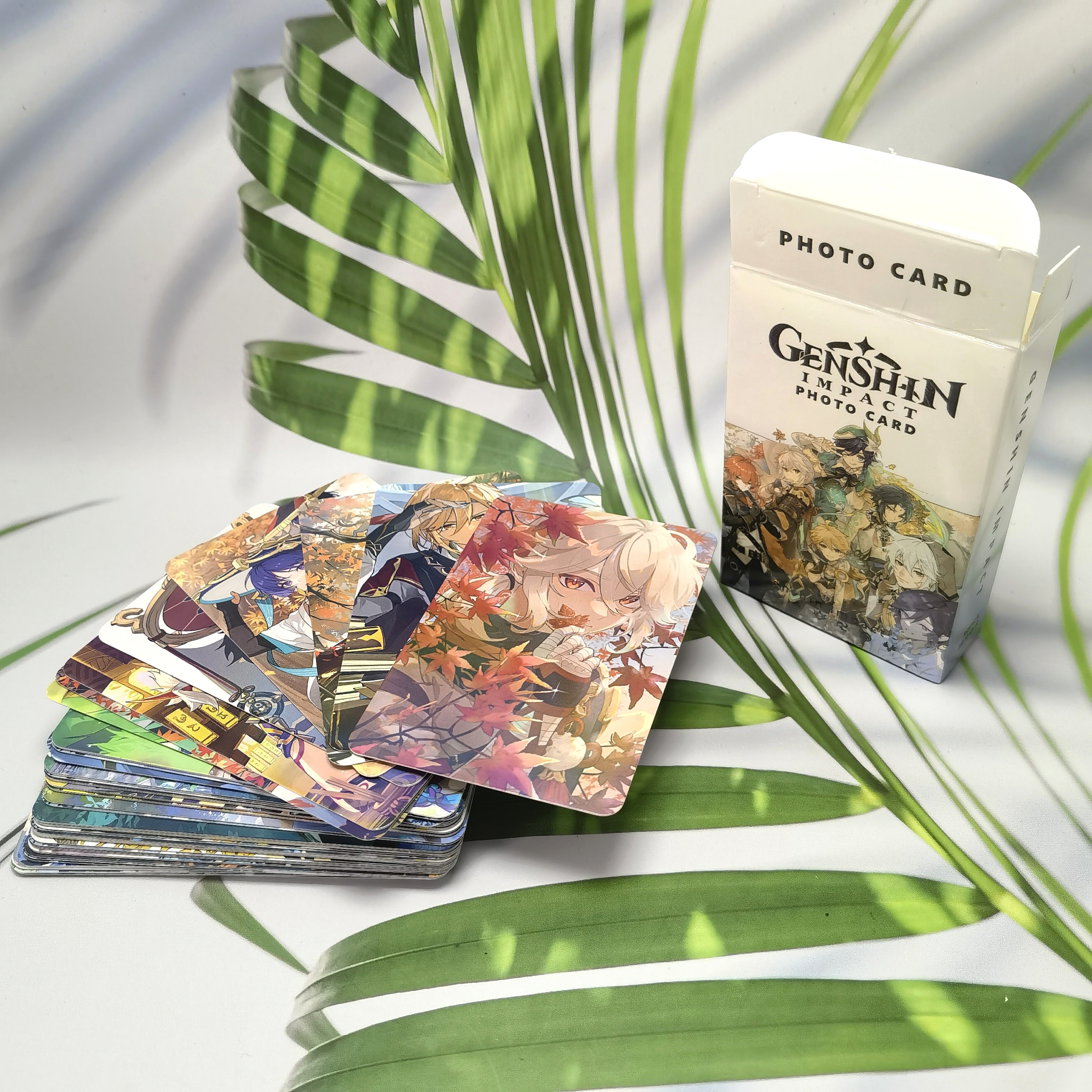 50 個原神ゲームキャラクターフォトカード Furina Neuvillette Wriothesley 和葉放浪者 Xiao Venti ギフトコレクションロモカードボックス