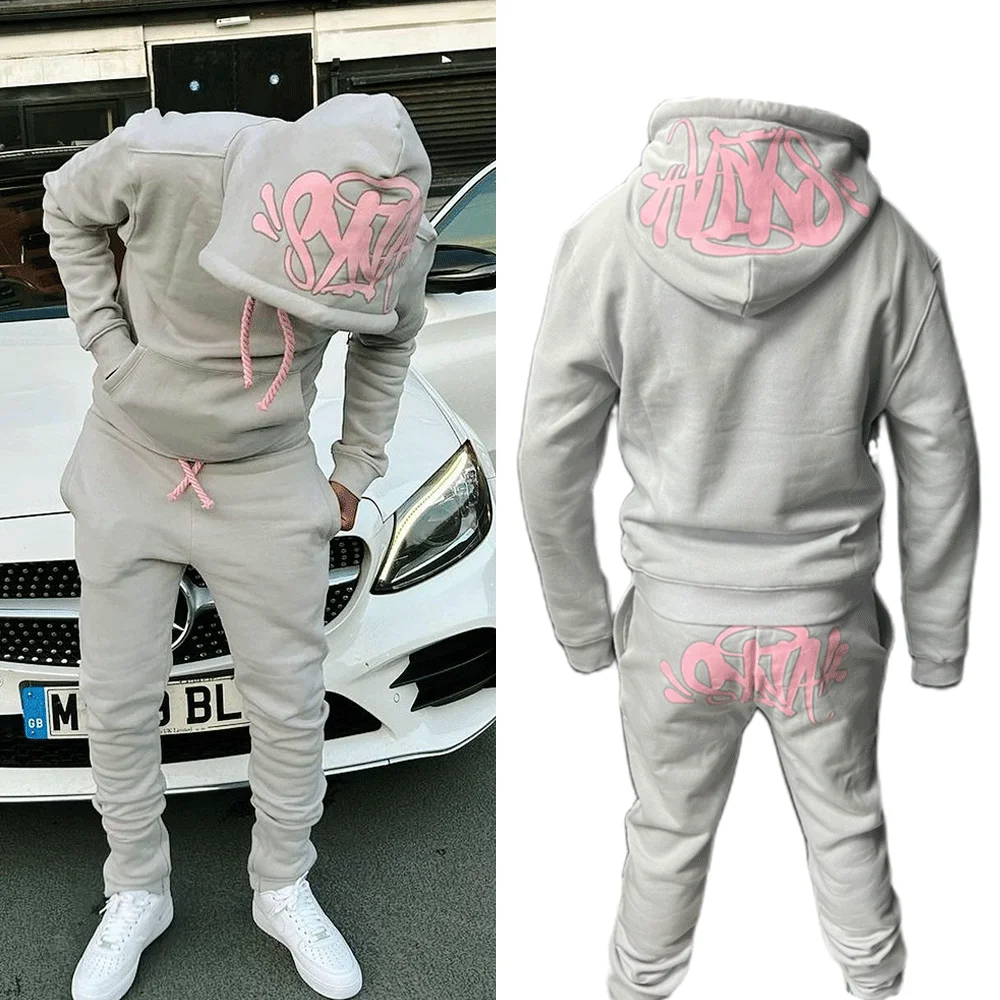 Sy UK-chándal de calle a la moda y2k Harajuku para hombre y mujer, sudaderas con capucha holgadas informales, pantalones, ropa deportiva de Hip Hop, Tops, pantalones deportivos