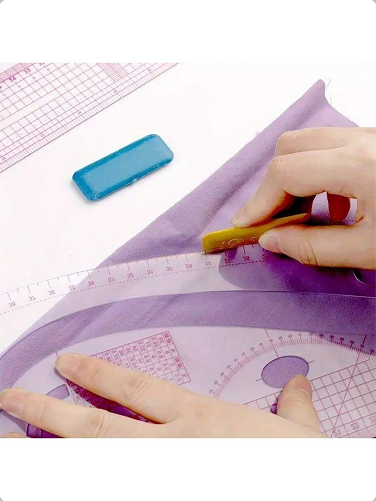 Empire sewing ruler and French curve, used for pattern making drafting, transparent plastic fashion designer ruler pieces assemb