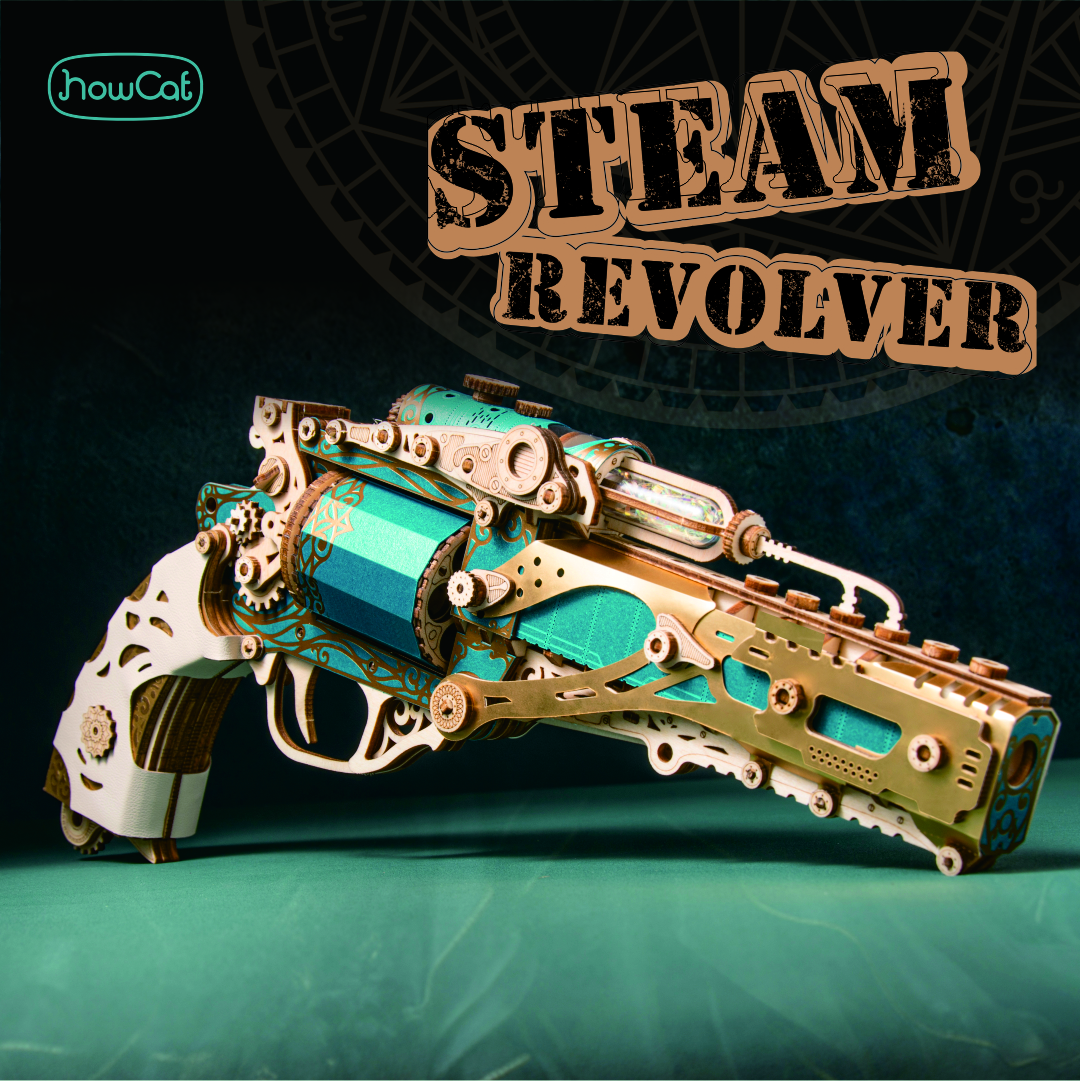 MMZ modèle bricolage 3D Puzzle en bois Revolver à vapeur assemblage modèle Kits jouets pour enfants enfants filles cadeau d'anniversaire