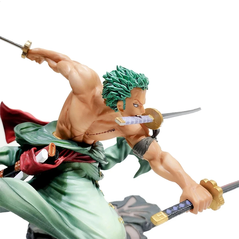 Gorący jednoczęściowy 10cm Anime figurka GK Roronoa Zoro trzy-ostrze Sa-maksymalna Manga Anime posąg kolekcja figurek Model zabawka dla dzieci