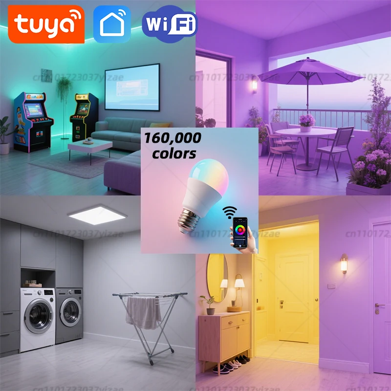 Tuya Bluetooth WiFi Slimme Gloeilampen E27 LEDLamp RGB Slimme Lamp9W 15W Smart Leven APP Spraakbesturing met Alexa Alice Google Thuis