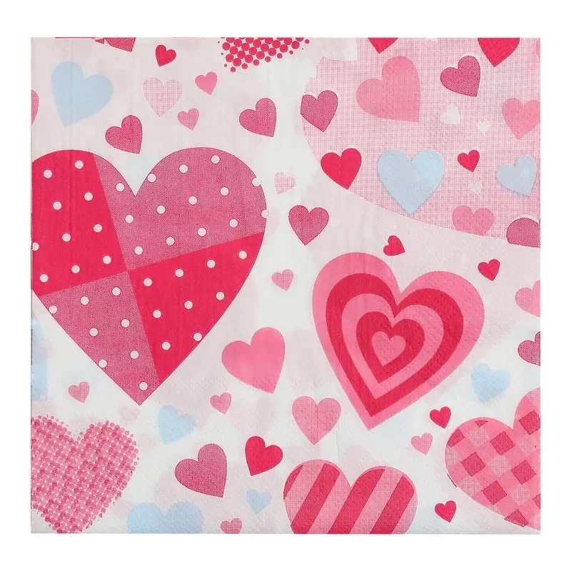 10/20pcs Valentine's Day Napkin Love Series Colorful Paper Placemats Party Ambience Decorative Paper Butterfly Bone Bart Paper