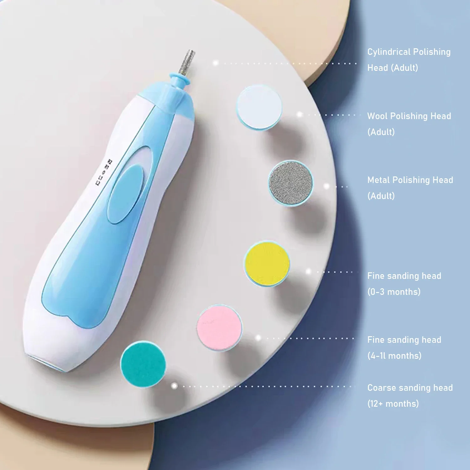 Elektrische Baby-Nagelfeile, Nagelknipser, Kleinkind-Zehennagel-Pflegeset, Nagelschere, Blau, Rosa, Jungen und Mädchen, sicher, um die Hände nicht zu verletzen