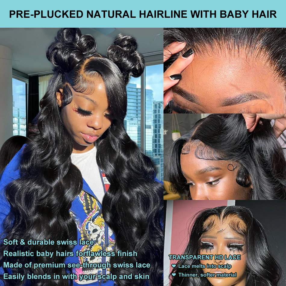 Pelucas de cabello humano con frente de encaje transparente HD 13x6 ondulado 250% 30 40 pulgadas 13x4 peluca Frontal de encaje con cierre de onda de agua 5x5 para mujeres