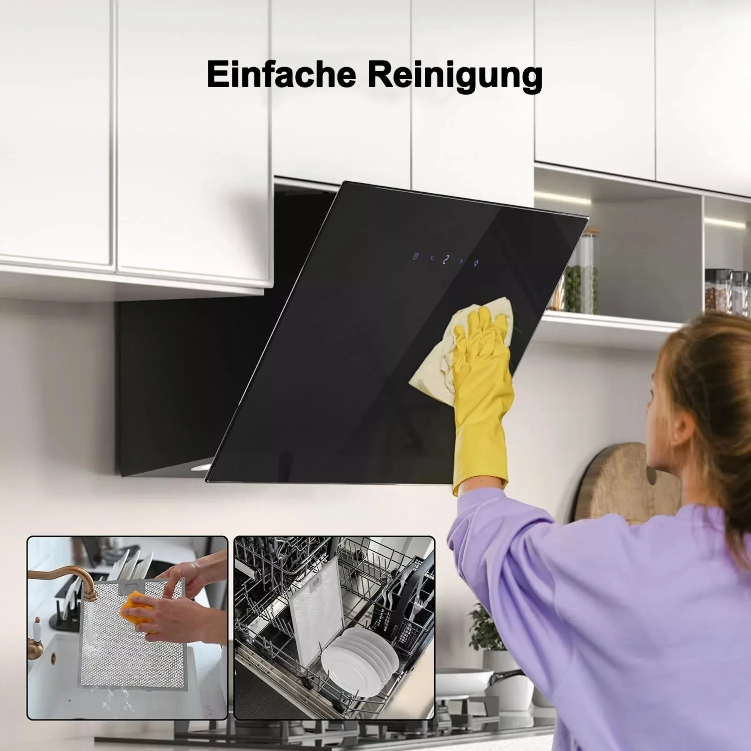 Extrator de parede 60cm, recirculação de ar de exaustão, display sensível ao toque, vidro a++ leds, exaustor de cozinha yywh0460
