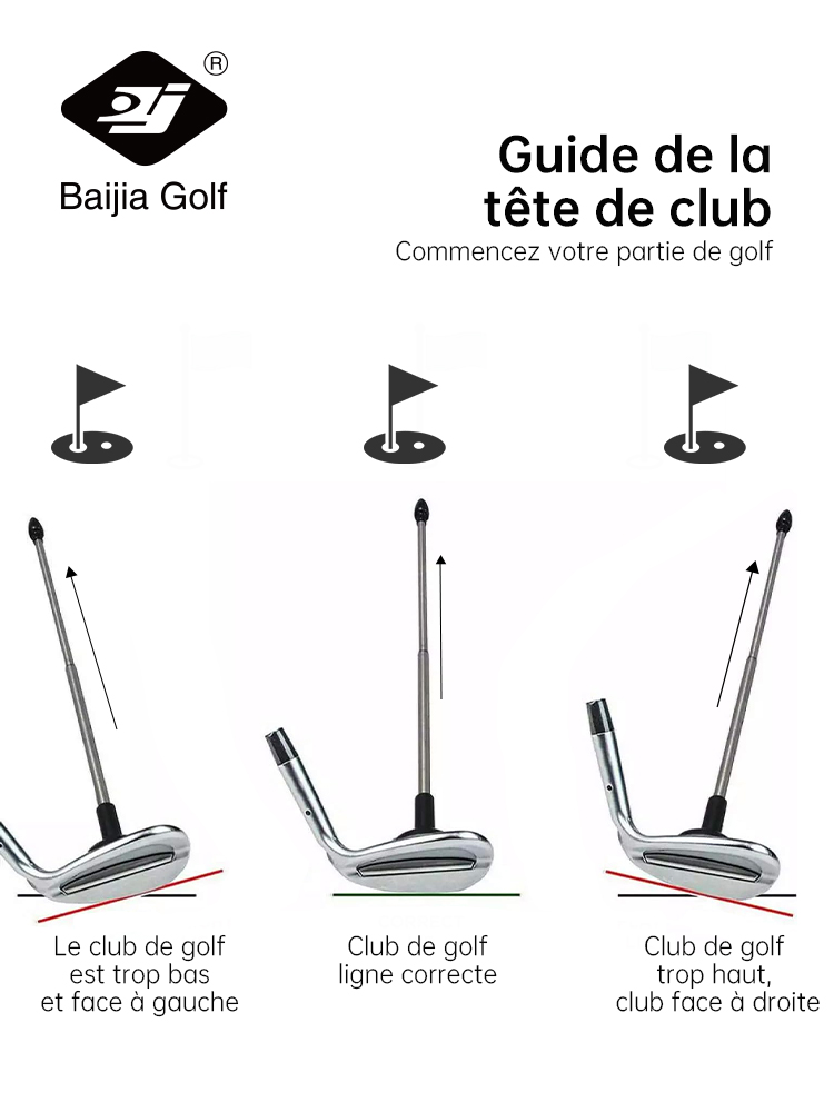 Outil de réglage de l'angle mené pour Club de Golf, coupe-Golf magnétique, indicateur de Direction, bâton d'alignement pour Club de Golf, améliore l'entraînement des compétences de jeu