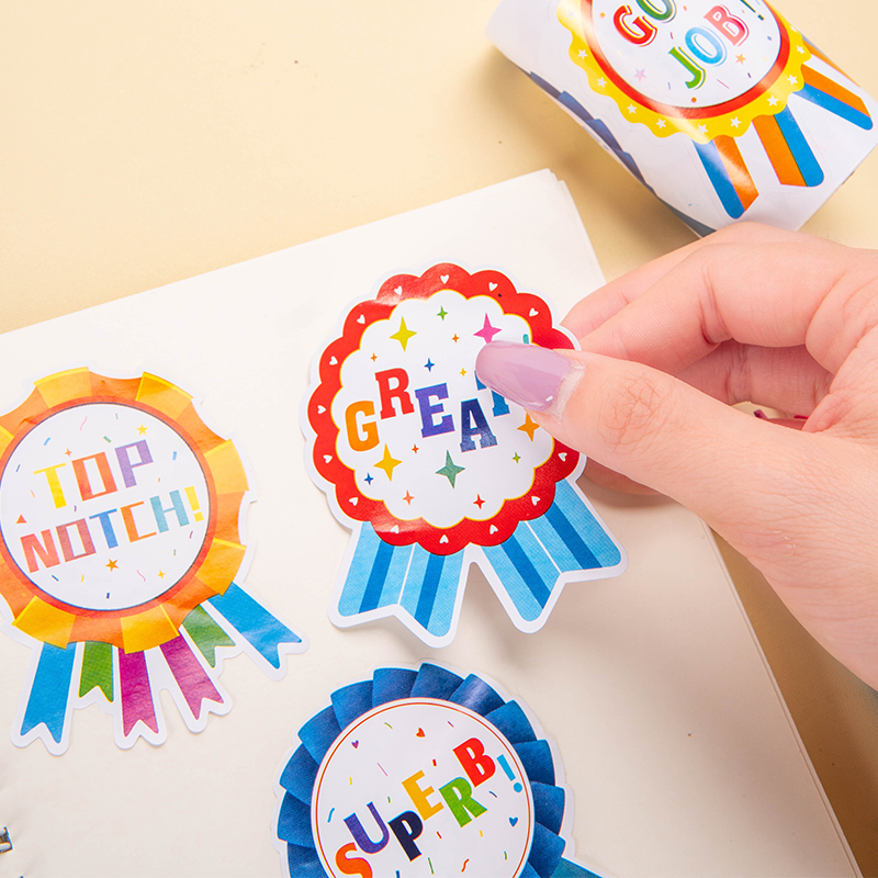 子供向けの受賞歴のある音声物ステッカー,100〜500個,子供向けの素敵な記事,先生の報酬ステッカー,文房具