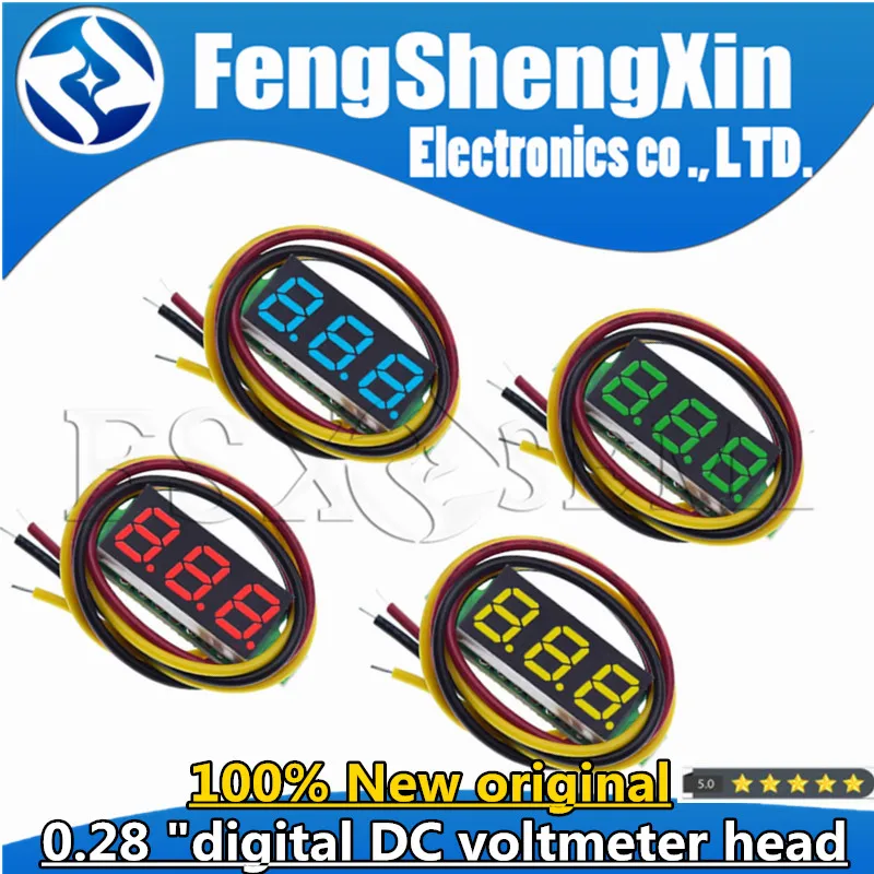 0.28 pollici DC 0-100V Mini misuratore di tensione a 3 fili voltmetro Display a LED pannello digitale voltmetro misuratore Monitor