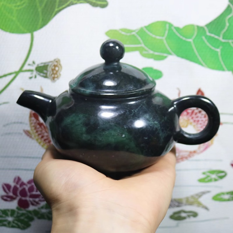 Natural Medicine King Stone Teapot Dark Green Wine Pot Active Magnetic Detoxification Purification Water Quality