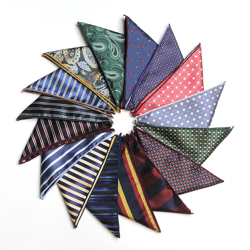 22CM Klassieke Mannen Polyester Pochet Dot Paisley Bloemen Zakdoek Business Hanky Bruiloft Borst Stropdas Pak Accessoires