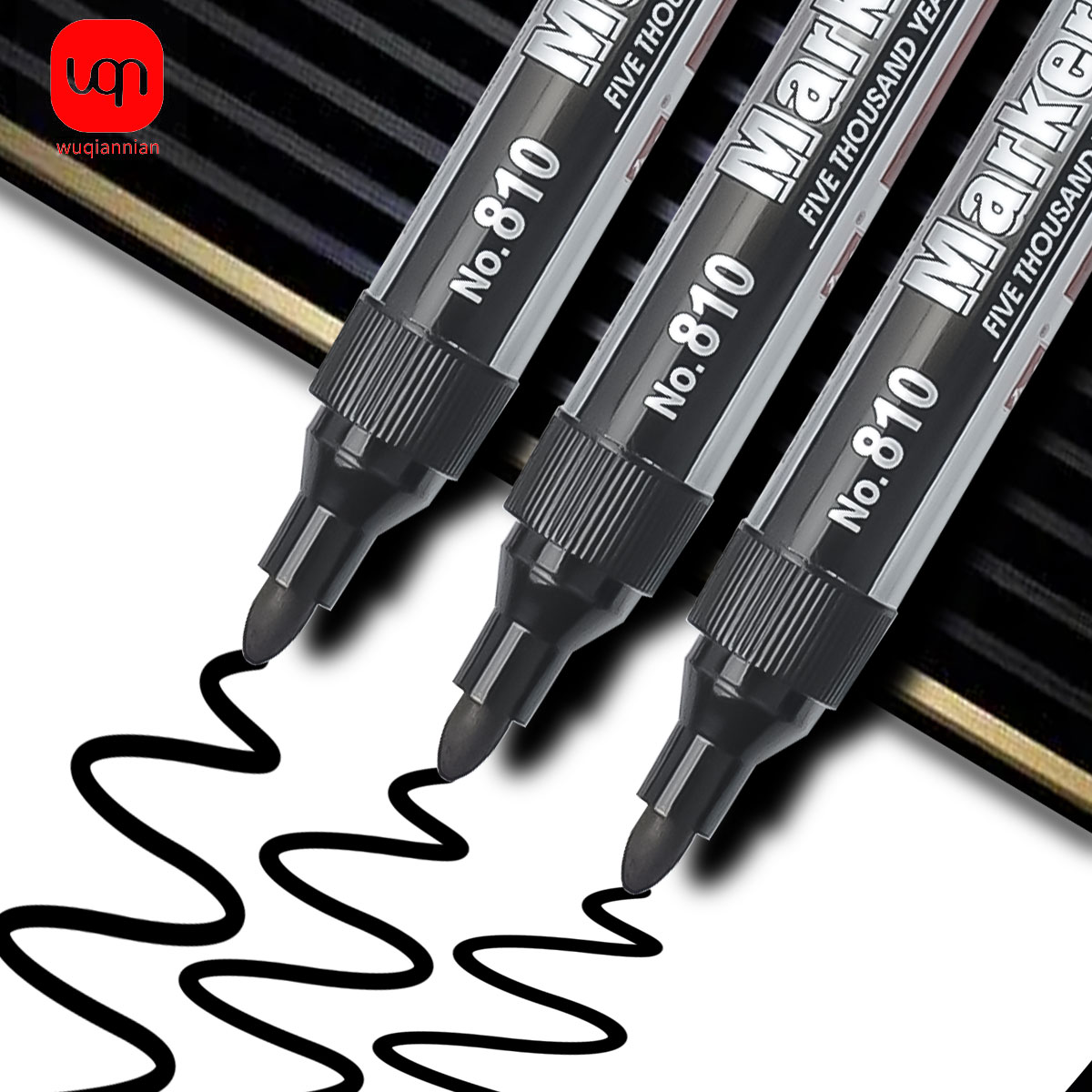 WQN-2/5PCS permanente markers met sneldrogende zwarte inkt voor hout, glas en metaal, lichtbestendig en sneldroogt