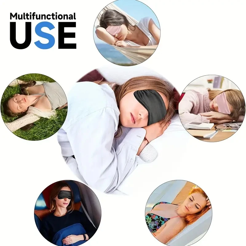 Máscara de olho de imitação de seda dupla face respirável sono luz-bloqueio máscara de olho amazon multi-cor presente envoltório máscara de olho de dormir