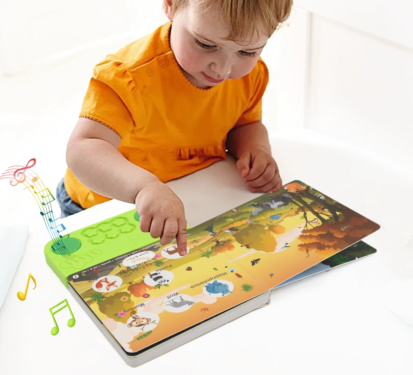 Kids Electronic Audio Books with Melody & Lights Drum Sounds Animals Cognitive Books Interactive Pre-school Educational Toys