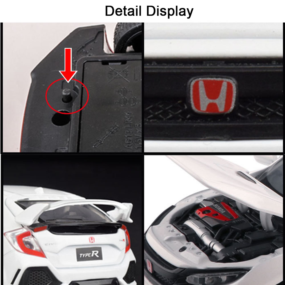 1:32 honda civic TYPE-R liga diecast carros de brinquedo modelo simulado com som luz veículos coleção brinquedos crianças presentes aniversário