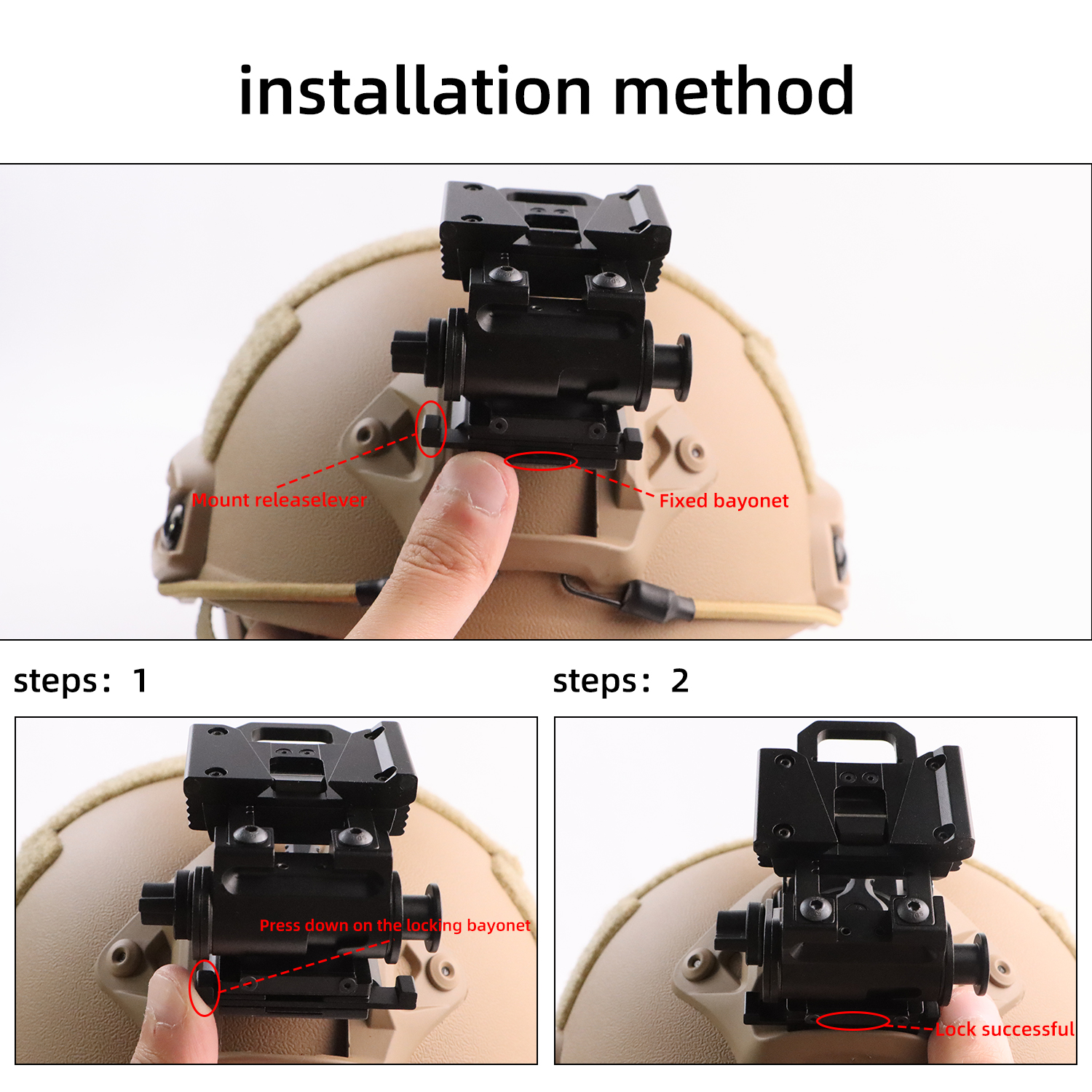 BOOIU Taktische Helm Nachtsicht Halterung für L4G24 PVS15/18 Metall Brille Halterung NVG Helm Halterung Helm Kampf Zubehör