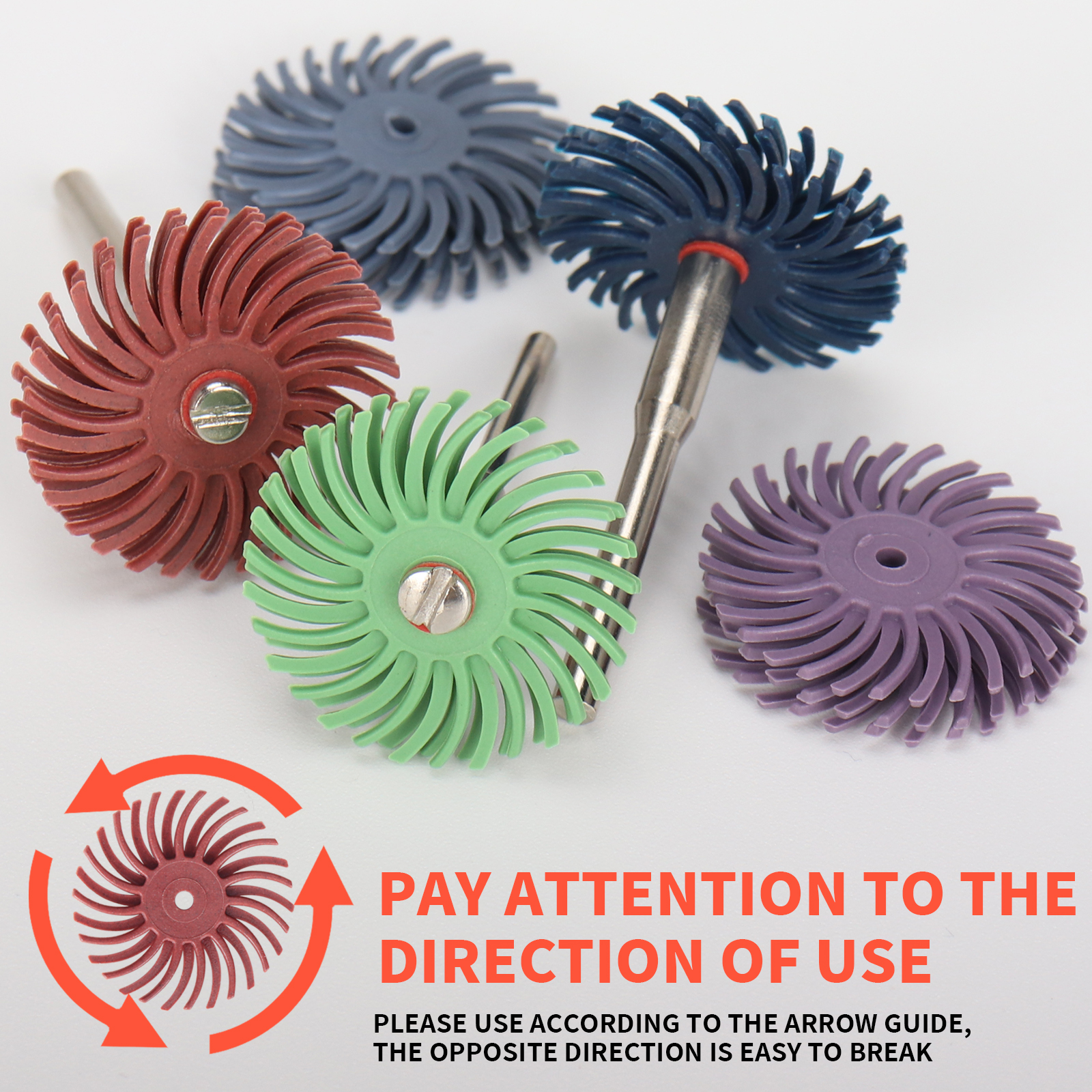 SIFANG-Kit de disques à poils radiaux, brosse convertible, roue de polissage tative, tige de 2.35mm, accessoires d'outils éloignés, 1 po, 10 pièces