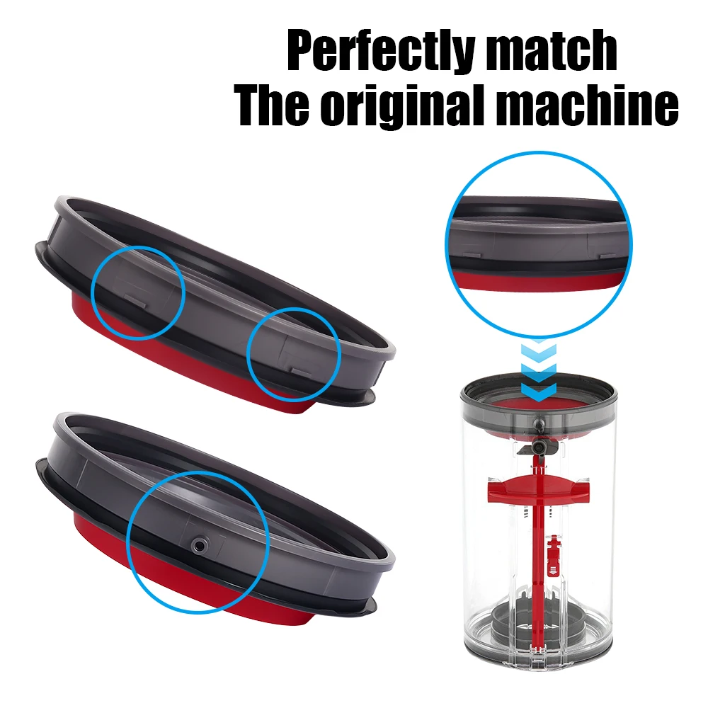 For Dyson V6 V7 V8 V11 V10 V12 V15 Vacuum Cleaner Accessory Dustbin Cover Dust Bin Top Fixed Sealing Ring and Dust Cup Base Lid