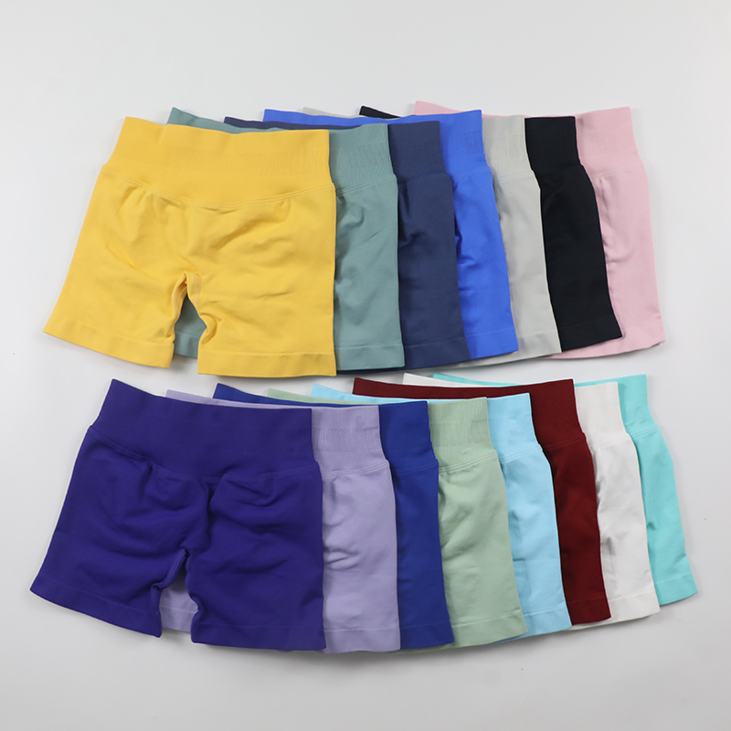 Pantalones cortos de impacto para mujer, pantalones cortos de gimnasio, pantalones cortos de Yoga sin costuras de cintura baja, mallas cortas de entrenamiento, pantalones cortos elásticos para correr