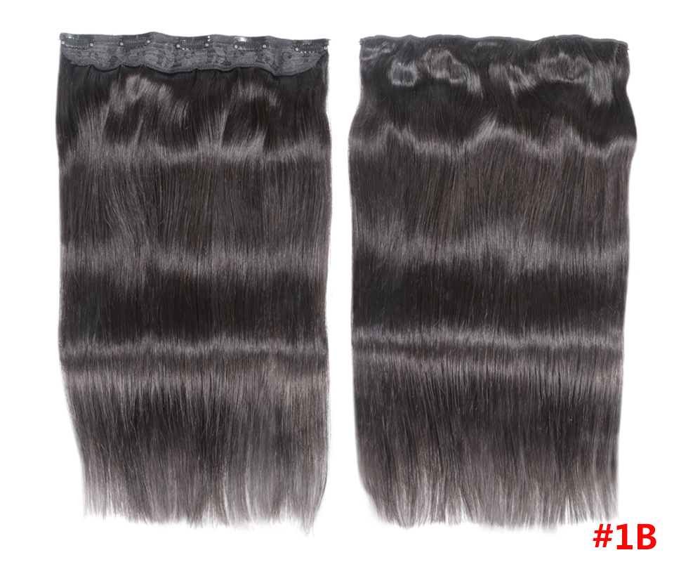 クリップインワンピース人毛エクステンション 100% ストレートブラジル人レミー毛ナチュラルカラーライトブロンドオンブルダークブラウン 613 #