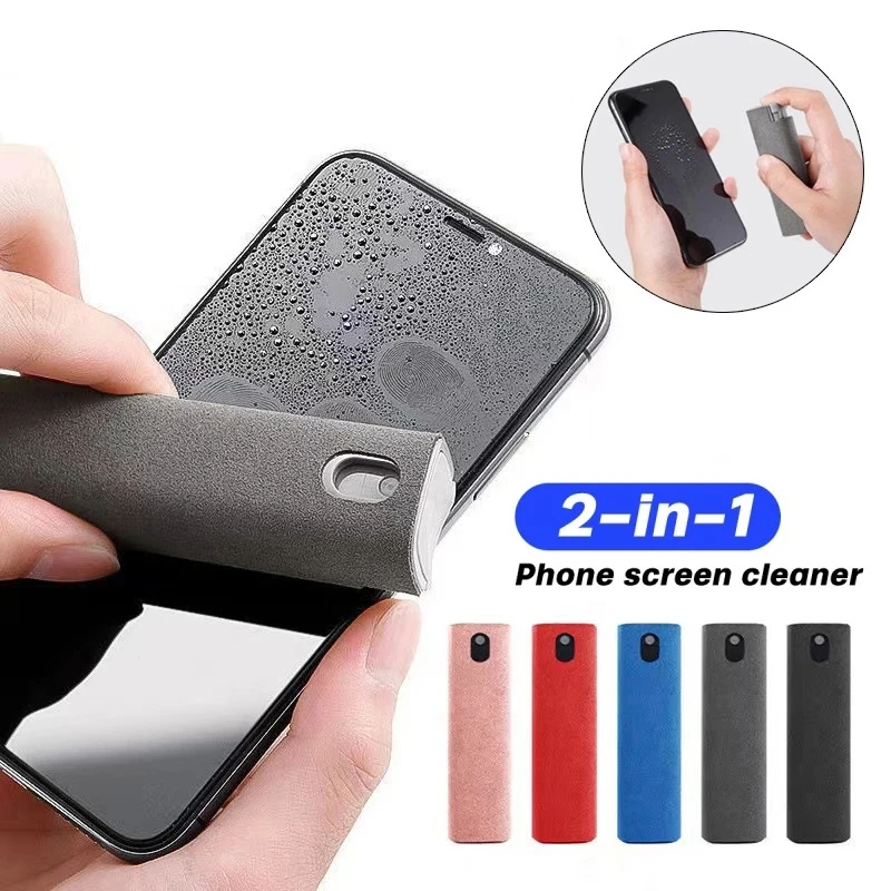 Środek do czyszczenia ekranu 2 w 1 w sprayu komputer narzędzie do usuwania kurzu z ekranu telefonu komórkowego ściereczka z mikrofibry do iPhone iPad chusteczki czyszczące