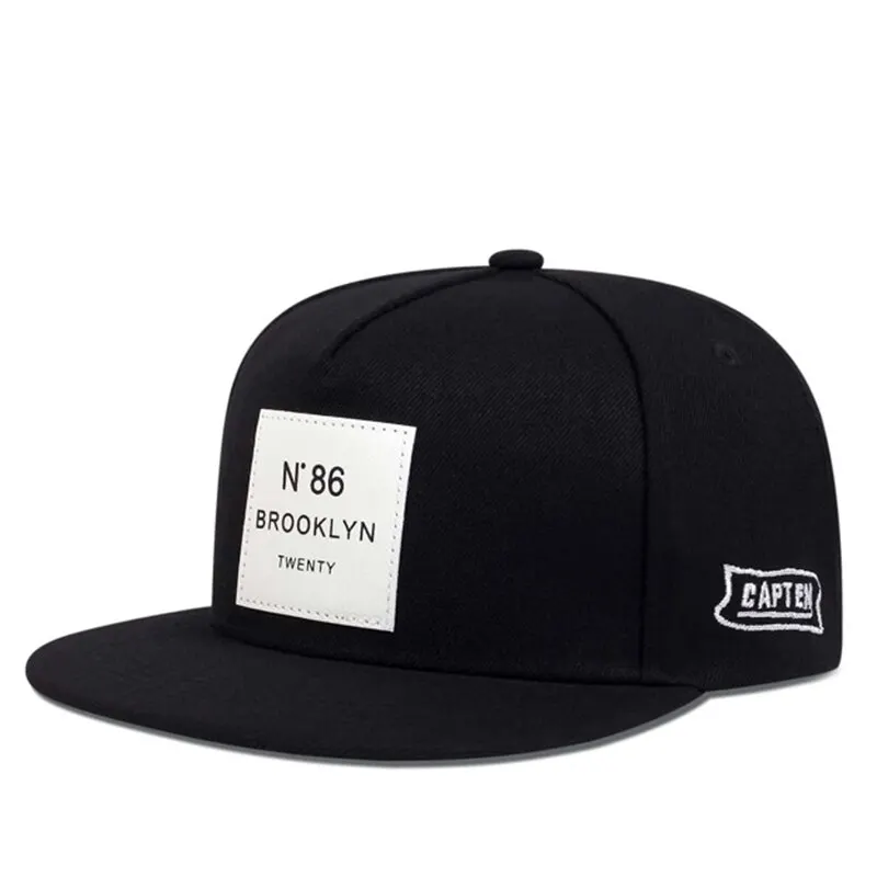 새로운 패션 N86 브루클린 패치 Snapback 모자 남성 여성 조정 가능한 코튼 조수 힙합 야외 스포츠 야구 모자