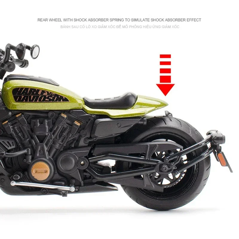 子供のためのハーレースポーツスターのレーシングバイクモデル,DIYストリートスポーツ,おもちゃのギフト,合金,1:12