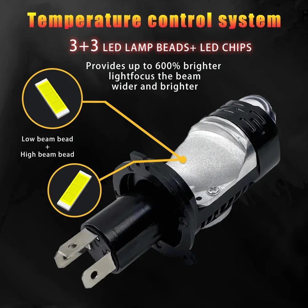 H4 bi led mini lente do projetor led lâmpada do farol do carro 20000lm 100w canbus turbo auto lâmpada h4 alta baixa luz nevoeiro lâmpada 12v 24v