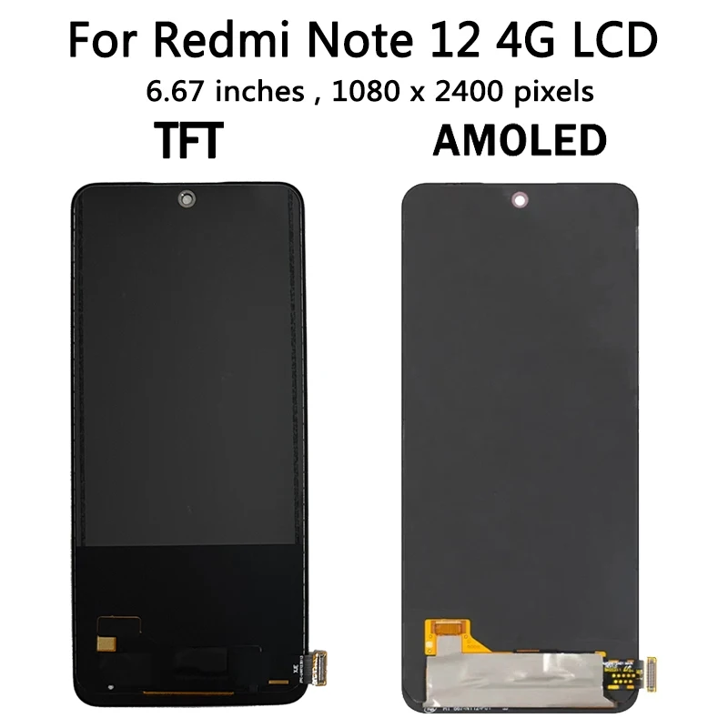 Super AMOLED Note12 Screen for Xiaomi Redmi Note 12 4G lcd 23021RAAEG 23021RAA2Y Display Touch Screen Digitizer Assembly