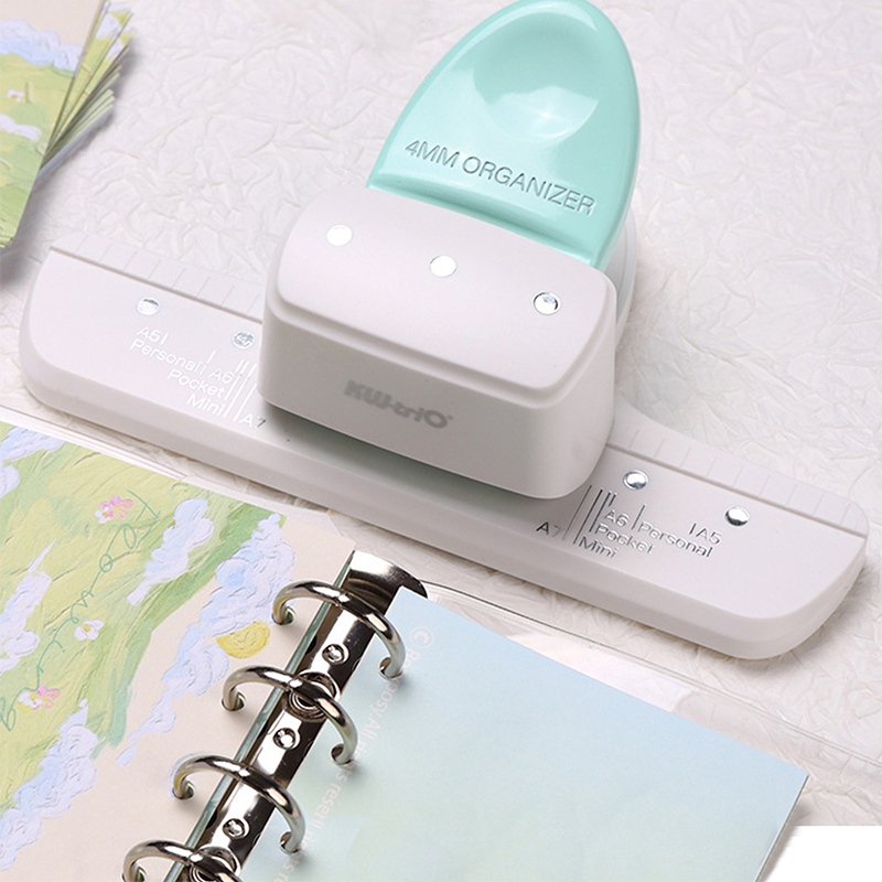 1PC 3 Hole Paper Puncher Loose Leaf Hole Punch Daily Planner Adjustablefor A5 A6 A7 Size 8 Sheet Capacity Notebooks Scrapbooking