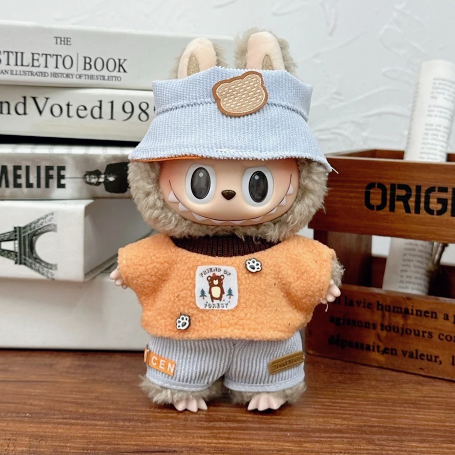 17 см одежда для кукол Labubu Capybara Cos костюм V1 V2 V3, стильный комплект одежды для плюшевых игрушек, аксессуары для кукол