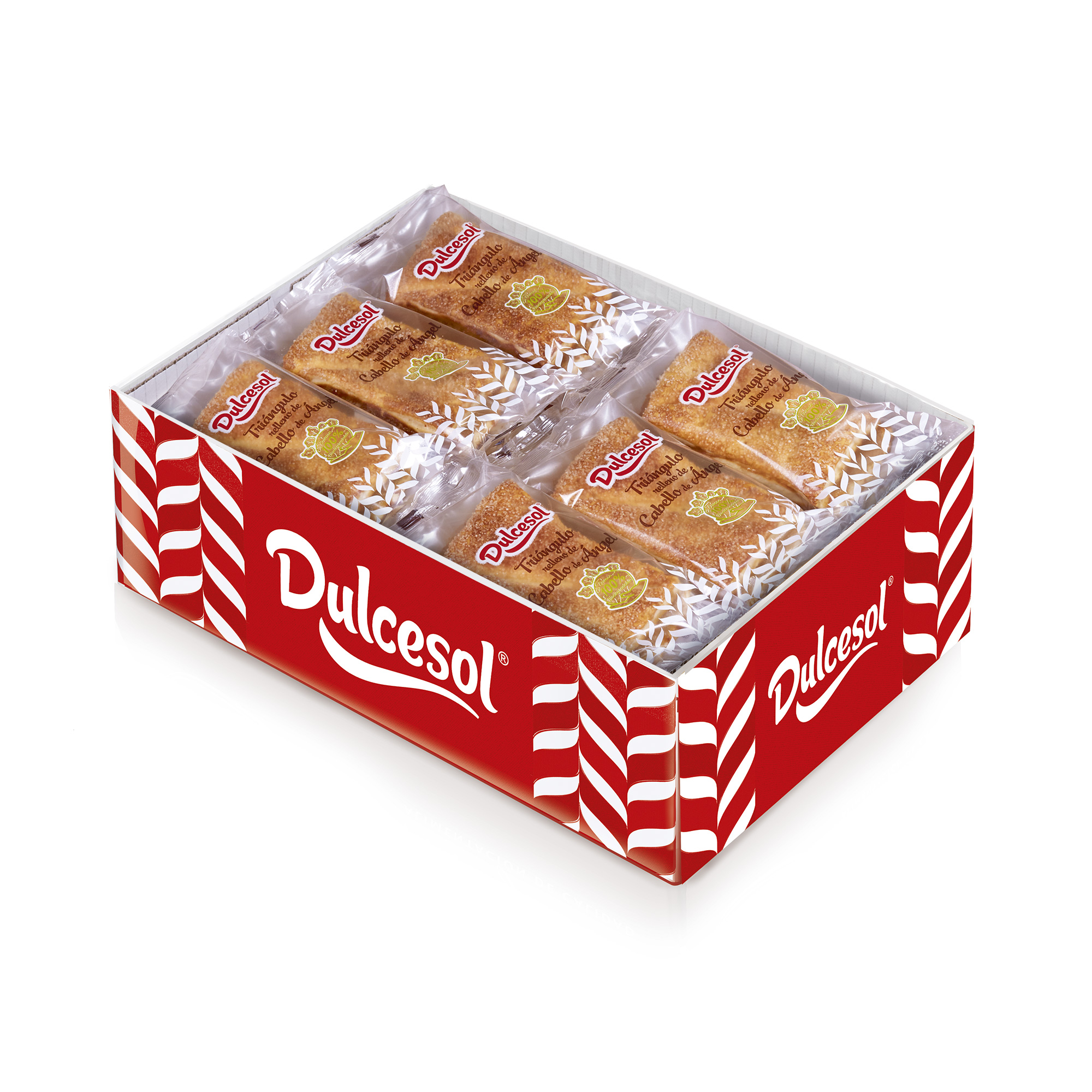 Dulcesol-Puff Triângulos Cheio de Creme ou Angel Hair A caixa tem 2,2 kg