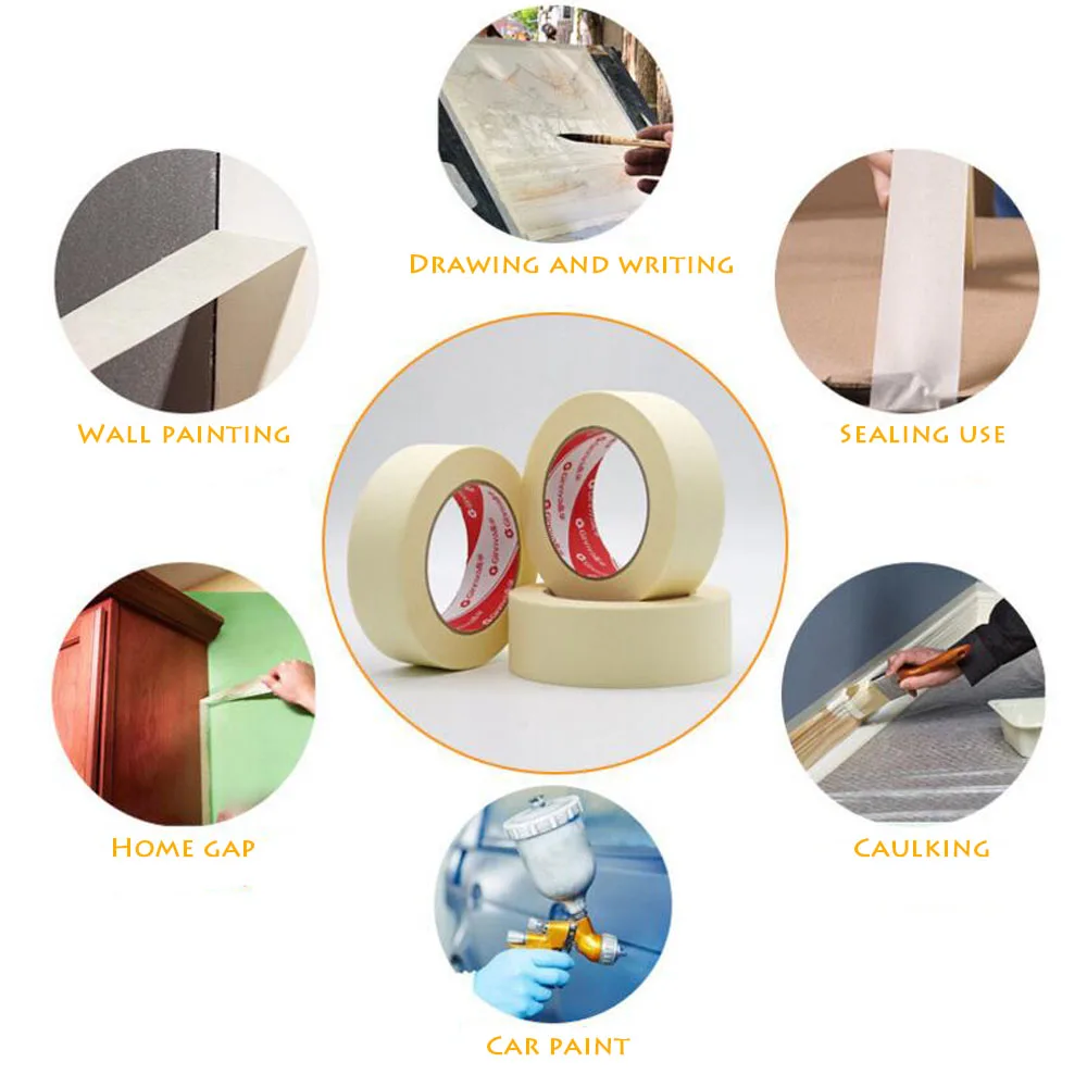 12M Masking เทปสีขาวเขียนได้ซีลเทปกาวกันน้ําสําหรับภาพวาดศิลปะ Sketch รถ DIY กระดาษอุปกรณ์โรงเรียน