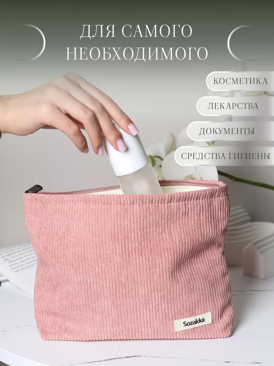 Bolso de pana para mujer, bolso de cosméticos de gran capacidad, bolso de mano a la moda para mujer