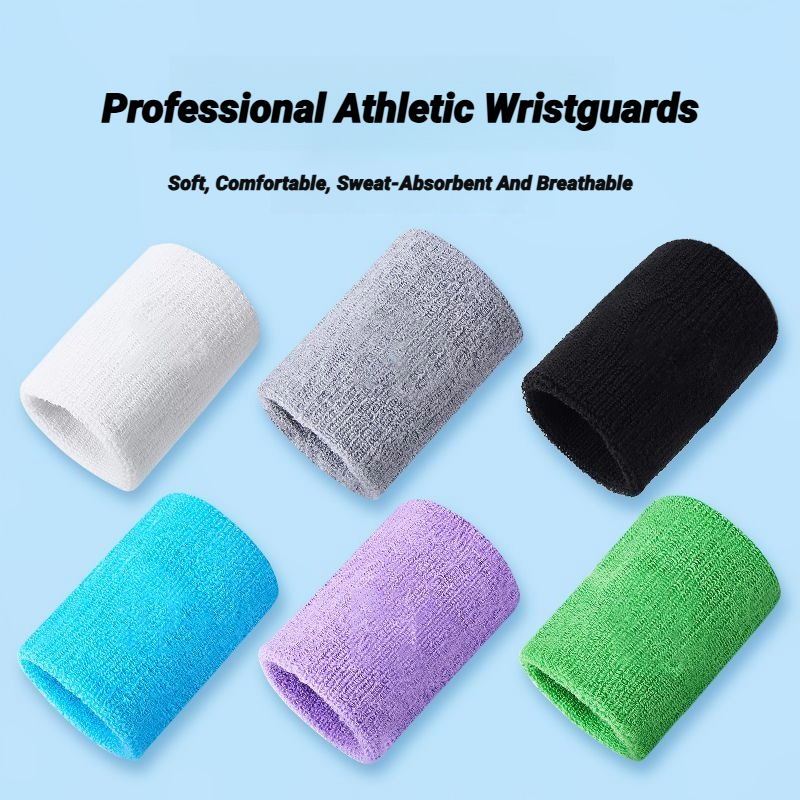 Muñequera deportiva con absorción de sudor, protector de muñeca que absorbe la humedad para tenis, baloncesto, correr, bandas absorbentes, 6 uds.
