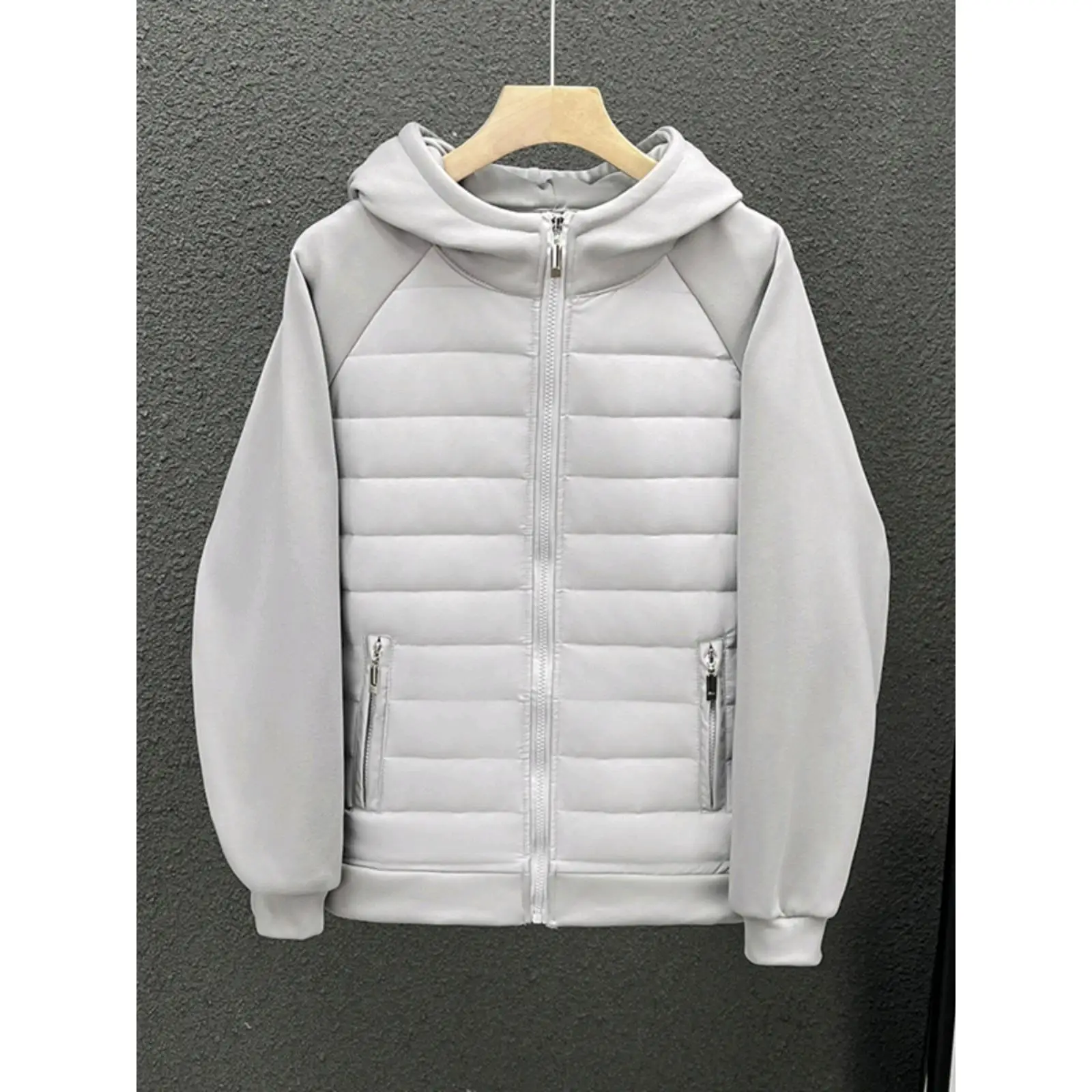 Manteau à capuche en coton de couleur unie pour hommes, veste tendance, gris, noir, blanc, coupe ample, polyvalente, décontractée, Unique, Style Couple
