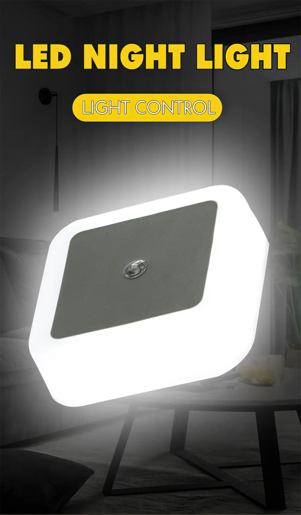 Đèn Ngủ LED Thông Minh Cảm Biến Chuyển Động Đèn EU Anh Mỹ Cắm Mini Dán Tường Cho Phòng Ngủ Hành Lang Hành Lang Cầu Thang Đầu Giường đèn
