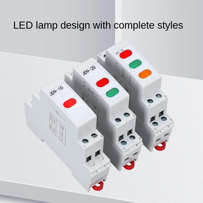 Din Rail type Power indicator light LED signal light 220v 24v Distribution box Thin Style 1P Warning lights red green Display