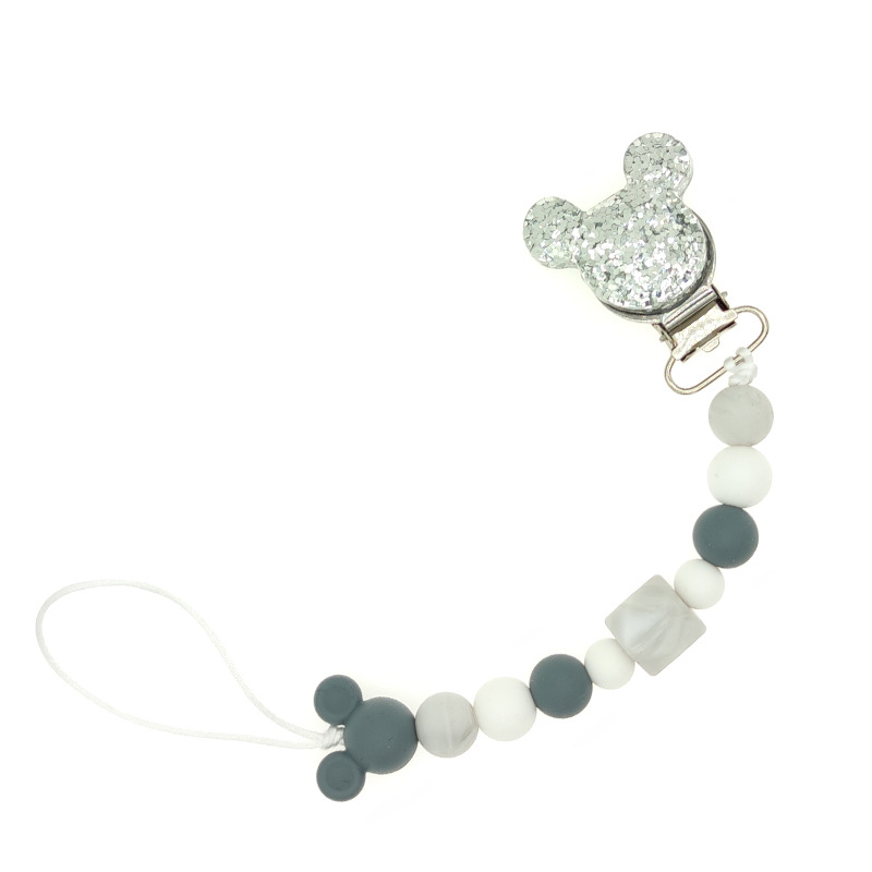 Baby Pacifier คลิปโซ่ซิลิโคนลูกปัดยางกัดของเล่น Dummy ผู้ถือ Pacifier CHAIN ของขวัญ