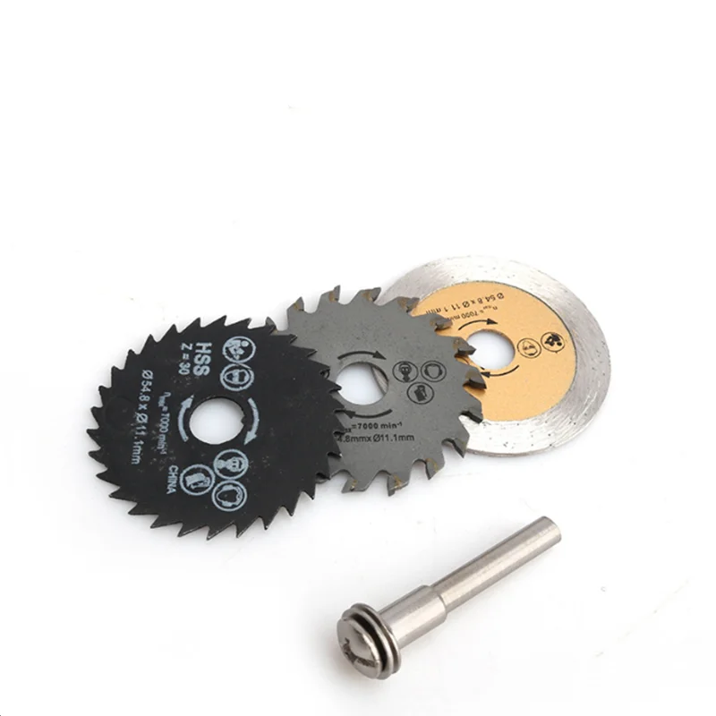 HSS Out Diámetro 54,8 mm Mini hoja de sierra circular Disco de corte de madera, hoja de sierra de diamante para corte de madera, metal, plástico y cerámica