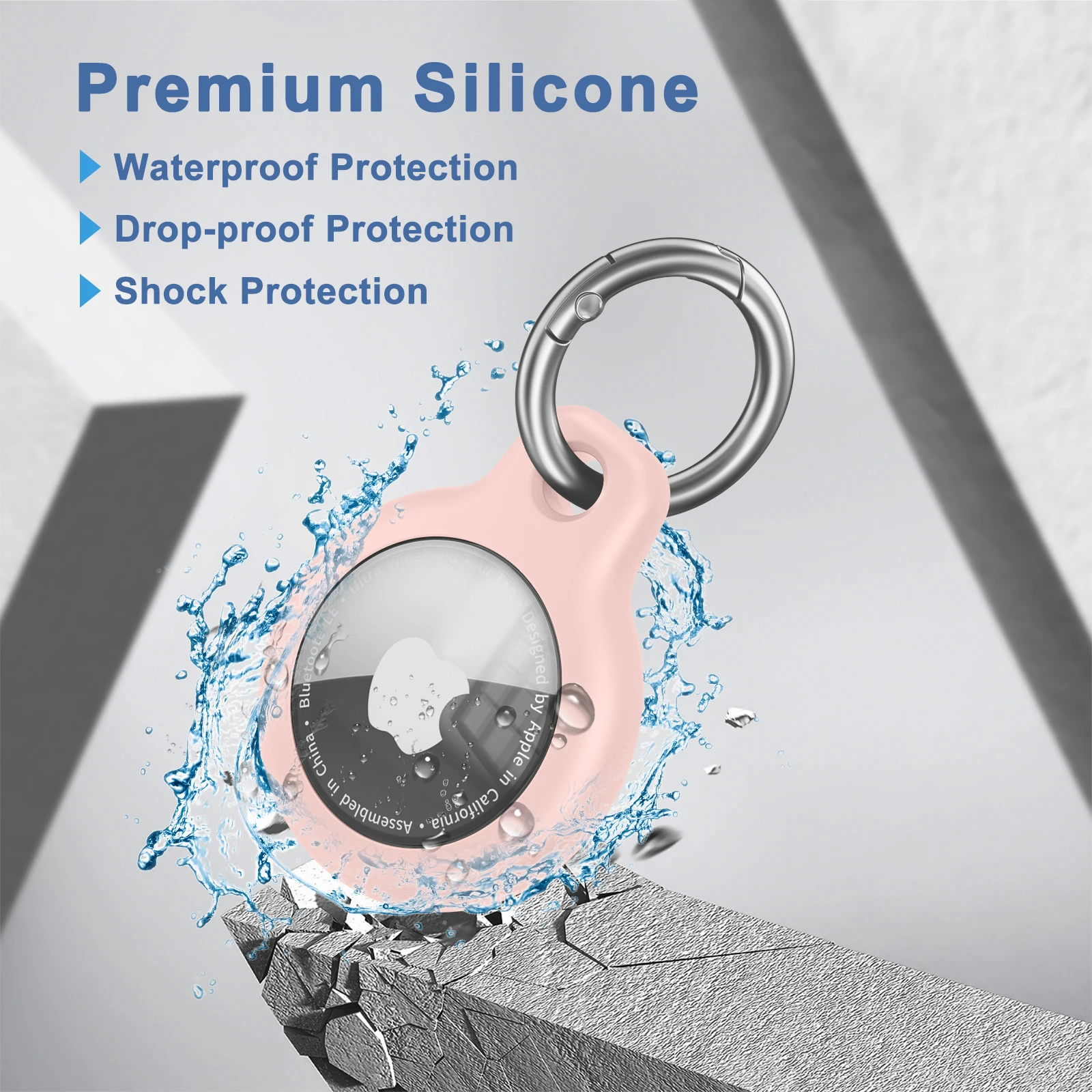 TPU Cover for Apple Air tag Holder with Keychain Protective Shell Tracker Accessories Anti-scratch Sleeve For Apple Air tag Case