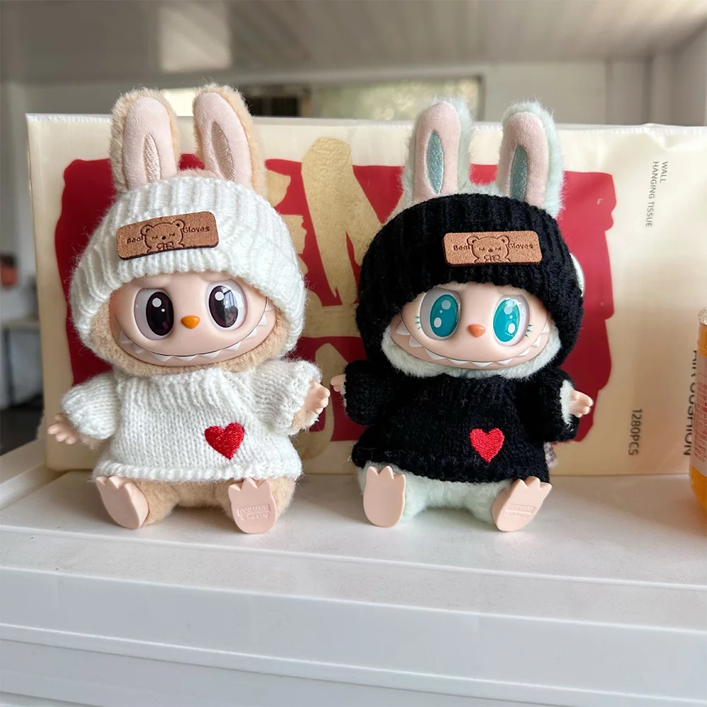 Mini Plüsch Puppe Kleidung Outfit Zubehör Für Korea Kpop Exo Labubu Idol V2 sitzende party Liebe pullover hut set Kleidung geschenk