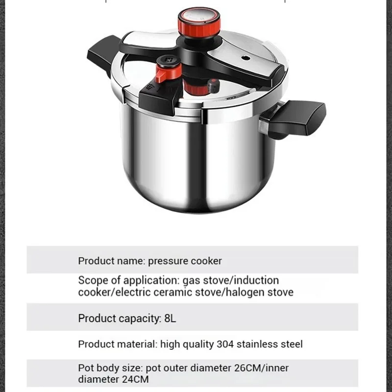 304 stainless steel household pressure cooker with large capacity thickened multi speed adjustable rice cooker